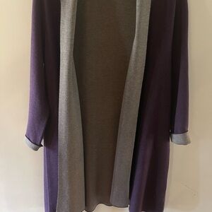 Chic Purple and Gray Women's Cardigan